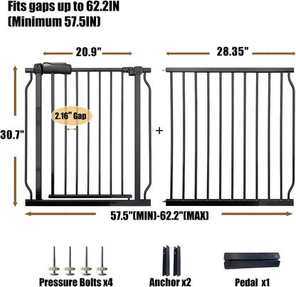 Extra Wide 76.4-81 Inch Large Baby Gates for Stairs, Doorways - No Drilling, Pressure Mounted Pet Gates for Kids & Dogs