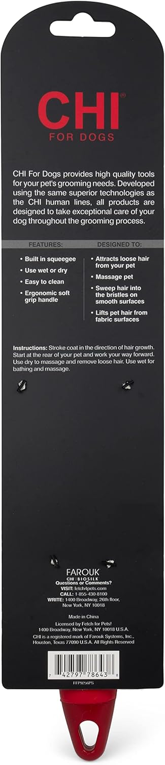 CHI for Dogs 2 in 1 Dematting and Deshedding Rake, Dual Head Dog Grooming Tool with Wide Tooth Dematting Rake and Fine Deshedding Rake, Detangler Comb for Thick Double and Long Dog Coat