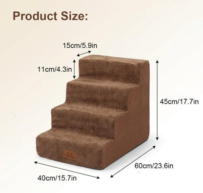 2 Pack Dog Stairs for Small Dogs 3-Step Pet Stairs for Bed Couch Chair Stool Non-Slip Pet Steps for Puppy Small Dogs Cat Older Pet Grey 13.6" H