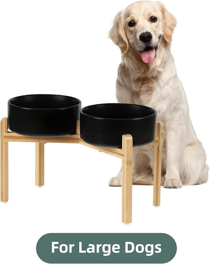 Havniva 8.3” Dog Bowls Elevated Ceramic Dog Food and Water Bowl, Raised Dog Water Bowl with Stand Non-Slip Rubber Base Large Capacity Feeding Pet Food Bowl for Large Dogs