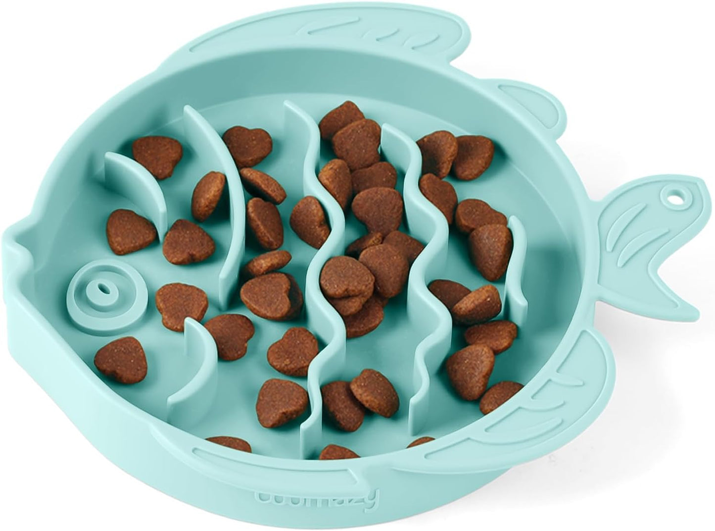 Coomazy Large Silicone Slow Feeder Dog Bowls, Interactive Puzzle Toy for Pets Food Training, Keeps Dogs Busy, Prevents Puppy Overeating (Dark Green, Large: 3.2Cup)