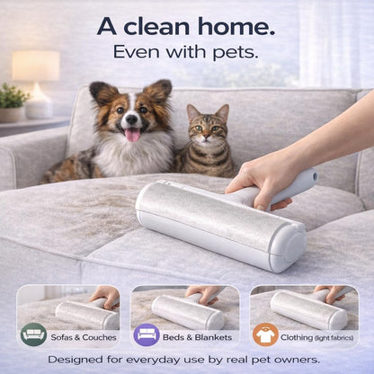Reusable Pet Hair Remover Roller for Dogs and Cats – Reusable Lint Brush for Furniture, Couch, Carpet and Clothes – Self-Cleaning Hair Removal Tool for Sofa, Bed and Car Seats - Eco Friendly