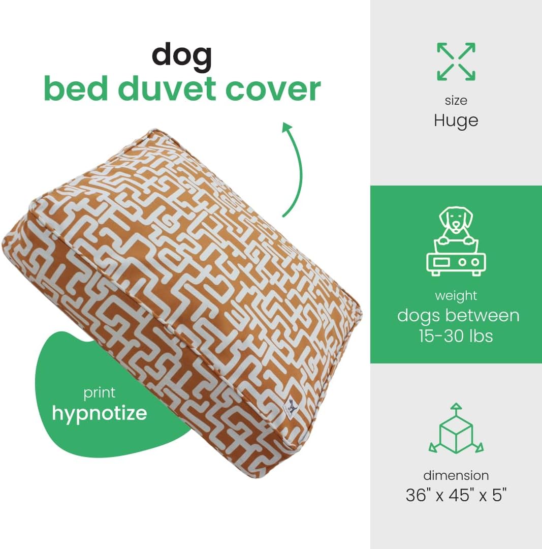 Molly Mutt Medium to Large Dog Bed Cover- Forever Young Print - Measures 27”X36”X5’’ - 100% Cotton - Durable - Breathable - Sustainable - Machine Washable Dog Bed Cover (Dd82b)