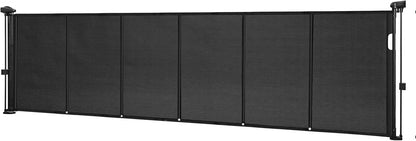 VEVOR Retractable Baby Gate, 34 inch Tall, Extends up to 110 inch Wide, Retractable Gate for Kids or Pets, Mesh Material, Easy to Install for Indoor Stairs, Doorways, Hallways, Playrooms, Gray