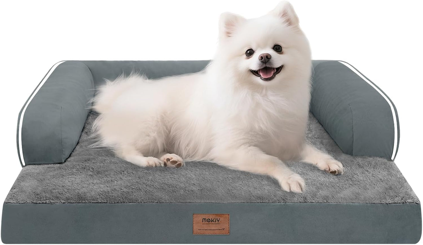 Large Dog Bed Orthopedic Washable - Beds Bolster - Medium XL XLarge Big Dogs - Memory Foam Couch Sofa - Waterproof with Removable Cover