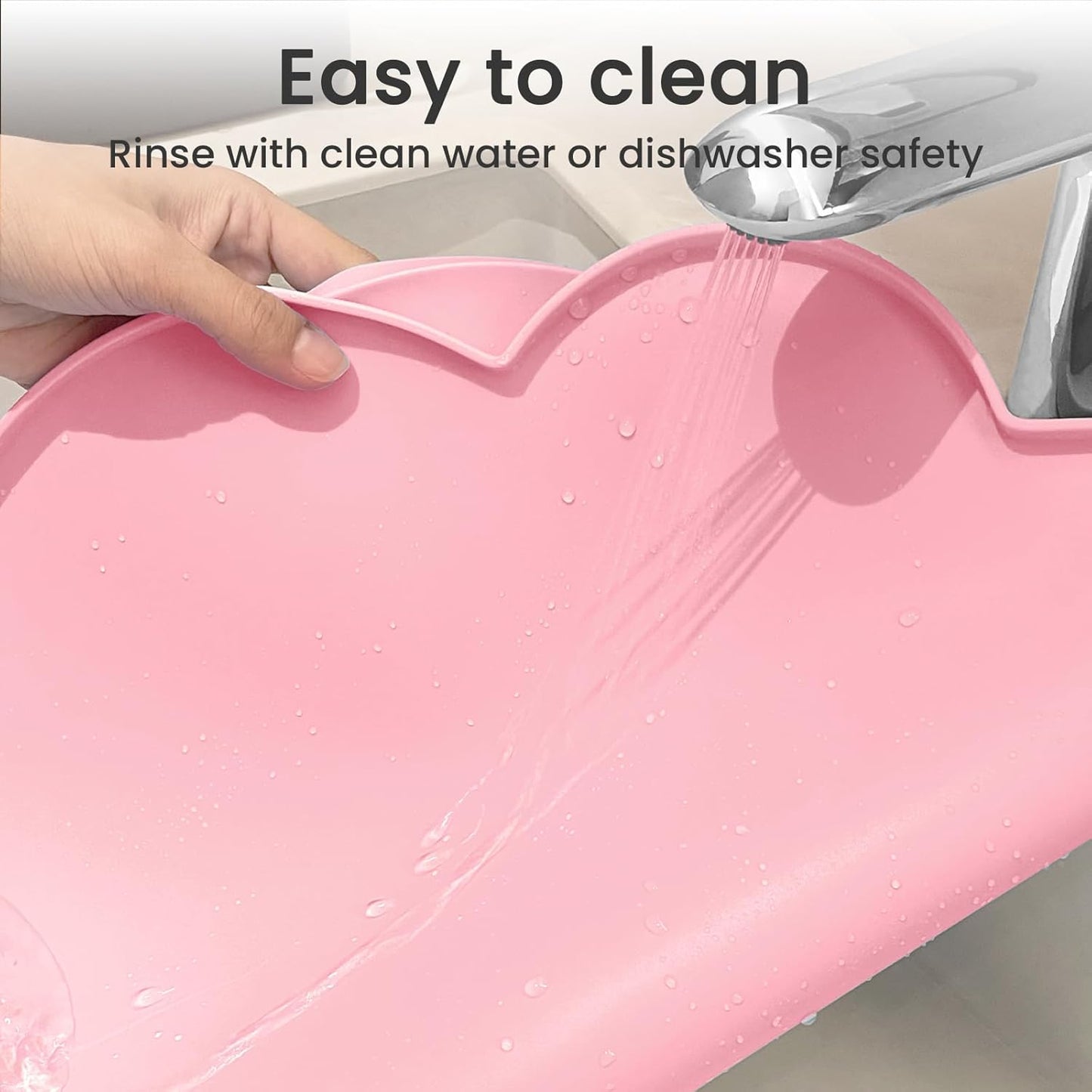 Ptlom Silicone Pet Placemat for Dogs and Cats, Non-Slip Waterproof Dog Feeding Bowl Mats for Food and Water, Small Medium Large Pet Puppy Tray Mat Prevent Residues from Spilling onto The Floor, Beige