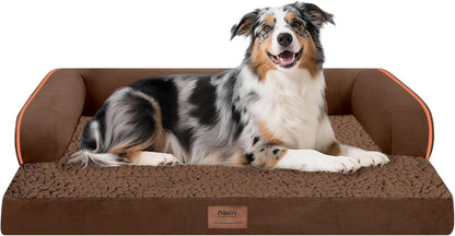 Large Dog Bed Orthopedic Washable - Beds Bolster - Medium XL XLarge Big Dogs - Memory Foam Couch Sofa - Waterproof with Removable Cover