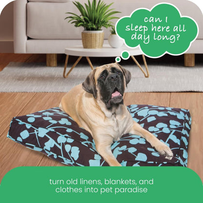 Molly Mutt Medium to Large Dog Bed Cover- Forever Young Print - Measures 27”X36”X5’’ - 100% Cotton - Durable - Breathable - Sustainable - Machine Washable Dog Bed Cover (Dd82b)