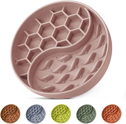 Slow Feeder Dog Bowls, Silicone Pet Food Bowls with Suction Cups, Non-Slip Dog Feeding Slow Down Pet Eating Speed for Fast Eaters, Anxiety Relief & Fun Added (Green)