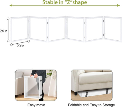 LZRS Clear Dog Gate for Indoor Use - Transparent Pet Fence with Solid Hardwood and Plastic Board, Stylish & Durable freestanding Pet Gate for Doorways, Stairs and Hallways-2 Panel Cherry