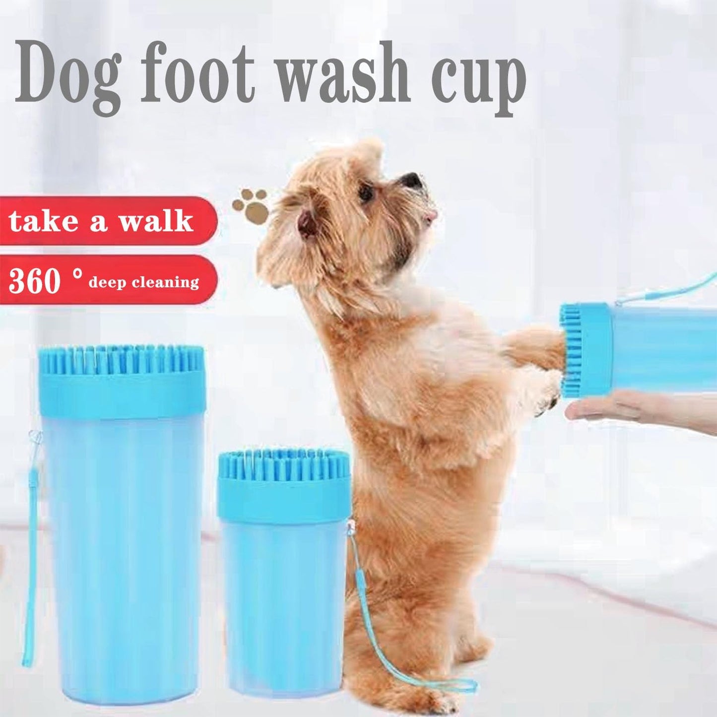 Dog Paw Cleaner, Foot Washer for Pets - Quickly Clean a Muddy Paw, Soft Silicone Bristles, Suitable for Small, Medium, Large Breed Dogs(with 1 Absorbent Towel)