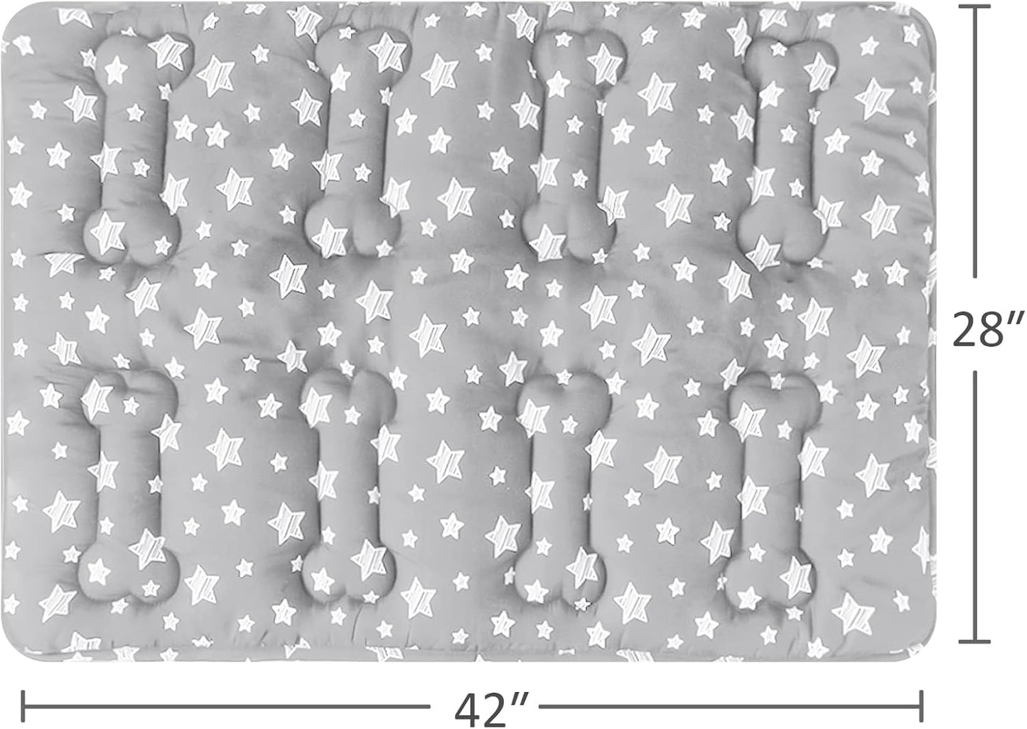 Dog Crate Bed Mat (36" X 23"), Soft Dog Bed Mat with Cute Stars, Personalized Crate Pad, Anti-Slip Bottom, Machine Washable Kennel Pad
