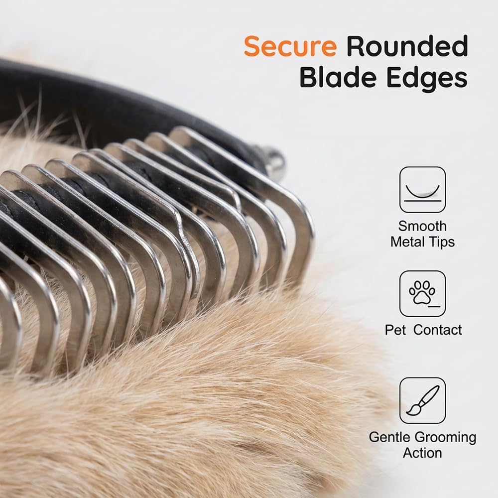 Dual-Sided Pet Grooming Comb for Dogs & Cats, 2026 New 2‑in‑1 Professional Pet Grooming Brush Deshedding Dog Brush, Dematting Comb Undercoat Rake for Dogs Long Haired Pet Grooming Tool (1, Green)