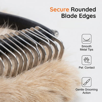 Dual-Sided Pet Grooming Comb for Dogs & Cats, 2026 New 2‑in‑1 Professional Pet Grooming Brush Deshedding Dog Brush, Dematting Comb Undercoat Rake for Dogs Long Haired Pet Grooming Tool (1, Green)