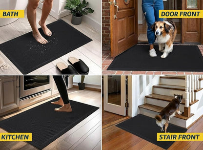 Muddy Mat® Meshy Mat™ Door Mat Heavy-Duty Quick-Dry Floor Mat, Sand & Dirt Trapper for Indoor & Outdoor, Ideal for Entrance, Mudrooms,Patios & Garages,Low-Profile,Non-Slip,Washable– Black 17"x30"x0.4"
