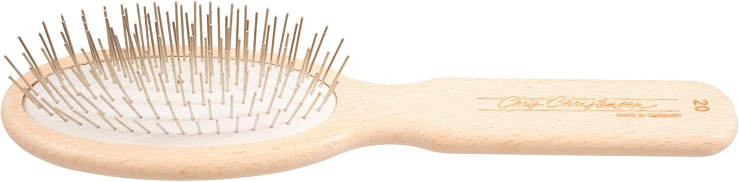 Chris Christensen Dog Brush, 27 mm Oval Pin Brush, Original Series, Groom Like a Professional, Stainless Steel Pins, Lightweight Beech Wood Body, Ground and Polished Tips