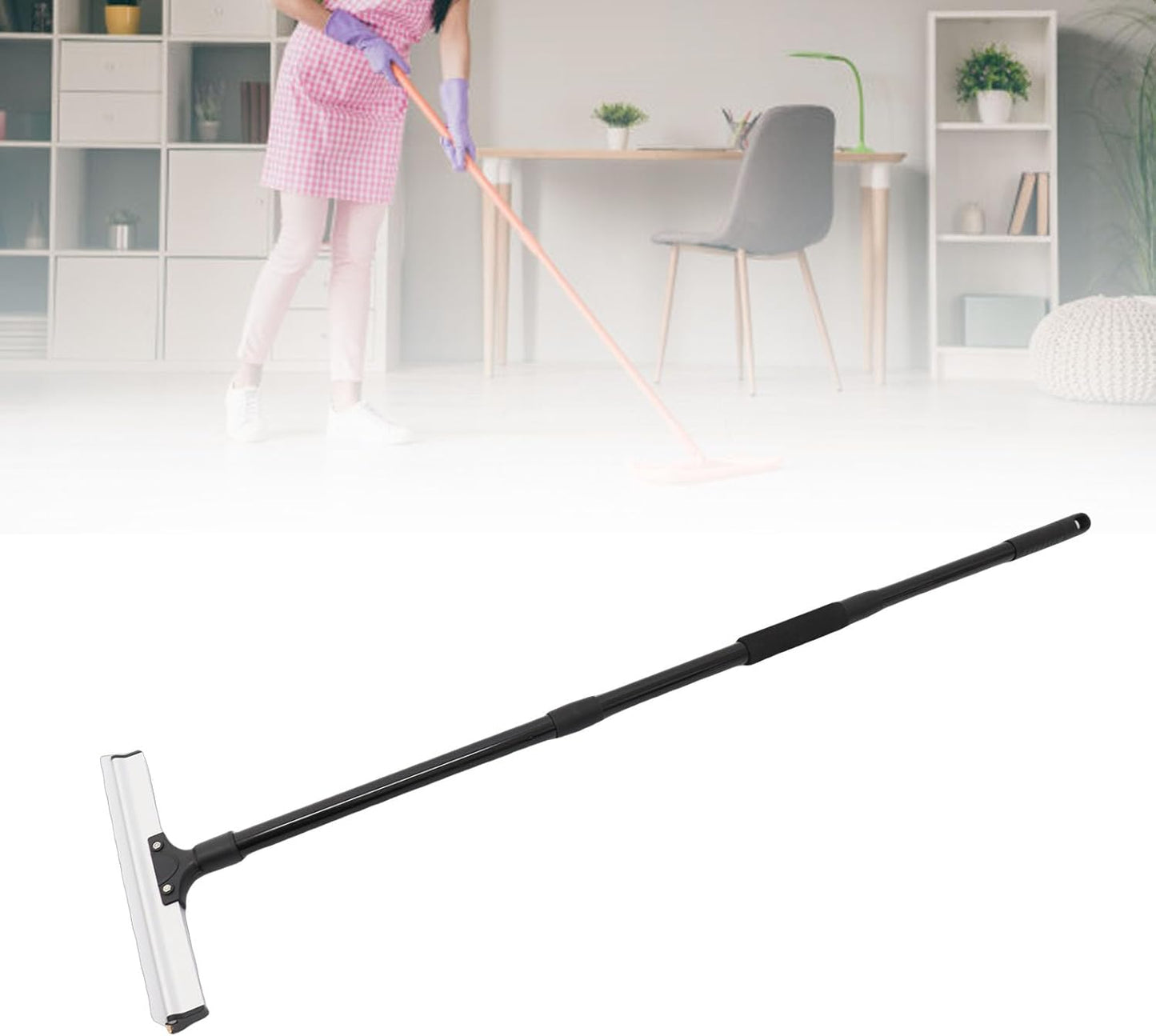 Pet Hair Removal Broom, Portable Multifunctional Dog Cat Hair Removal Tool, Adjustable Long Handle Carpet Scraper Rake, Lightweight for Home and On The Go