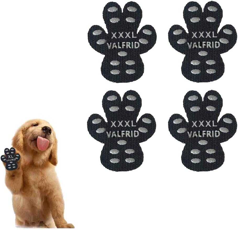 VALFRID Dog Paw Anti-Slip Grips to Keeps Dogs from Slipping On Hardwood Floors,Best for Summer Hot Pavement,Self Adhesive Resistant Dog Shoes Booties Socks Replacement XXL 24 Pieces