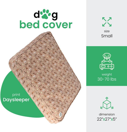 Molly Mutt Medium to Large Dog Bed Cover- Forever Young Print - Measures 27”X36”X5’’ - 100% Cotton - Durable - Breathable - Sustainable - Machine Washable Dog Bed Cover (Dd82b)