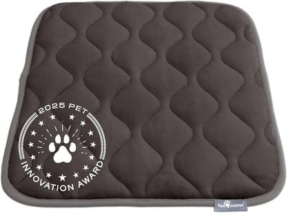 Paw Inspired Washable Padded Crate Mats for Dogs | 29” x 18” Pad, Fits 30-inch Kennels | Leakproof, Waterproof Bottom, Plush Pet Beds (Gray)