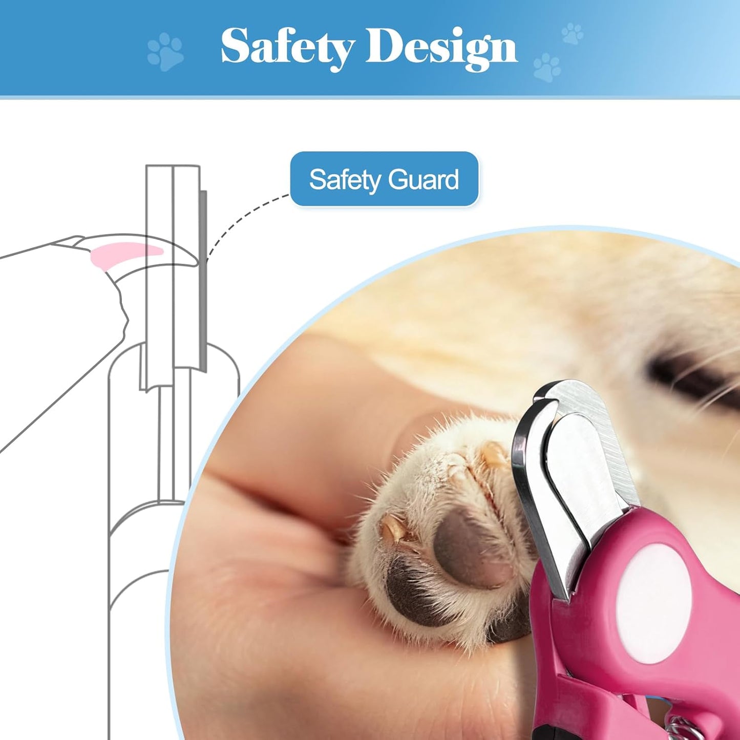 Swihauk Heavy Duty Dog Nail Clippers and Trimmers, Professional Pet Nail Clippers with Nail File for Dogs Cats Small Animal, Claw Clippers with Safety Guard to Prevent Over-Cutting, Blue