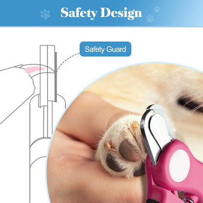 Swihauk Heavy Duty Dog Nail Clippers and Trimmers, Professional Pet Nail Clippers with Nail File for Dogs Cats Small Animal, Claw Clippers with Safety Guard to Prevent Over-Cutting, Blue