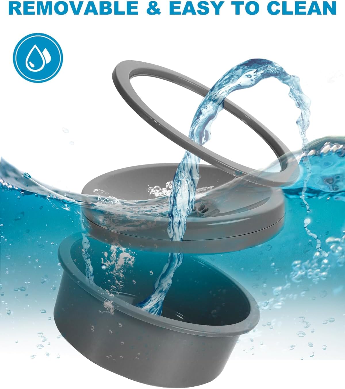 No Spill Water Bowl for Dogs, 30oz Slow Drinking Dog Slobber Stopper, Non Spilling Messy Splash or Drip