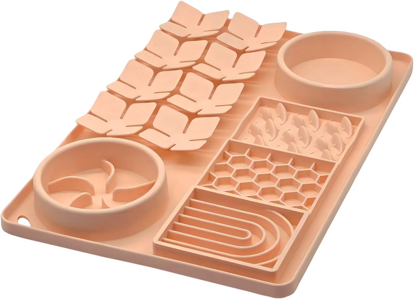Slow Feeder Bowl, Silicone Lick Mat with Suction Cups for Dog Cat, Snuffle Mat for Pet Smell Training, Puzzle Toys for Bored Puppy, Interactive Sniff Mat for Slow Eating and Keep Busy, Green