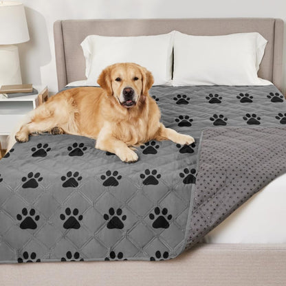 GORILLA GRIP® Waterproof Dog Blanket, Leakproof Couch Cover for Dogs, Silicone Grip Backing, Protects Sofa, Sectional, Bed, Crate, Car & RV, Tear-Resistant Washable Senior Pet Blanket, 30x70 Charcoal