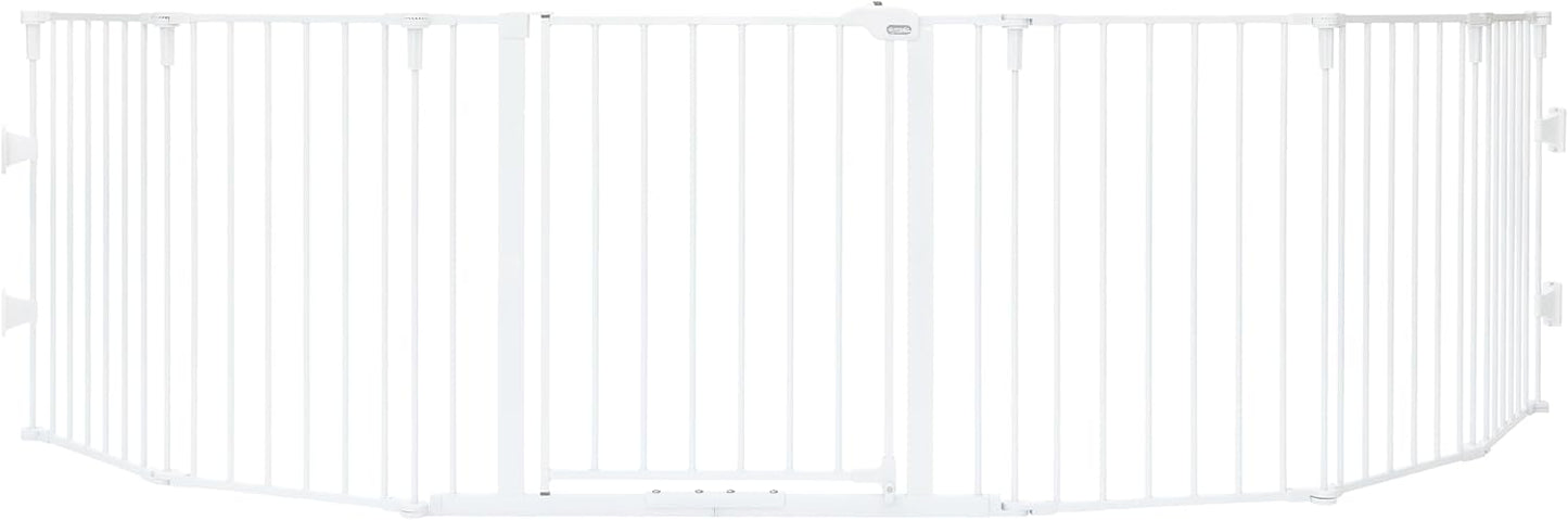 Regalo Safety 28"-76” Super Wide Configurable Baby Gate for Doorways & Open Spaces, 3-Panel Wall Mounted Safety Gate with Door for Babies, Toddlers & Pets, Includes Wall Mount Hardware