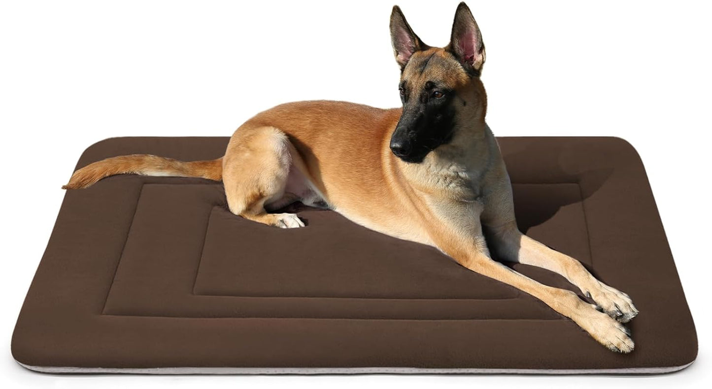 Dog Bed Soft Dog Crate Bed Pad Mat, 42 in Non Slip Bottom Washable Beds for Large Dogs, Pet Bed Mattress Kennel Pad, Dark Gray