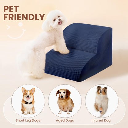Dog Stairs for Small Dogs, 3 Tiers High Density Foam Dog Ramp, Extra Wide Non-Slip Pet Steps for High Beds Or Couch, Soft Foam Doggie Ladder for Dogs Injured, Older Pets, Small Cats