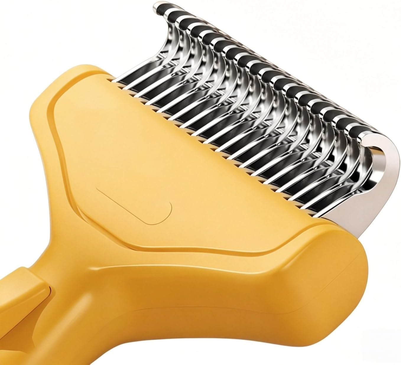 Undercoat Rake for Dogs & Cats, Dematting Deshedding Brush with Release Button, Professional Grooming Comb for Long-Haired Pets, Shedding Tool Removes Matted Fur & Loose Hair