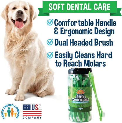 Bodhi Dog Toothbrush Combo Pack - Soft Finger & Dual-Ended Brushes - Gentle Bristles for Dogs & Cats - Easy Teeth Cleaning (6 Long & 6 Finger)