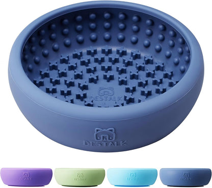 Dog Lick Bowl, Bestalk Anxiety Relief Lick Mat for Dogs, Non-Slip Freeze Licking Bowl Enrichment Puzzle Feeder for Distraction, BPA Free Silicone, Dishwasher Safe(Purple,L)