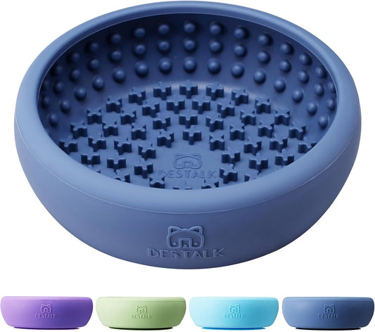 Dog Lick Bowl, Bestalk Anxiety Relief Lick Mat for Dogs, Non-Slip Freeze Licking Bowl Enrichment Puzzle Feeder for Distraction, BPA Free Silicone, Dishwasher Safe(Purple,L)
