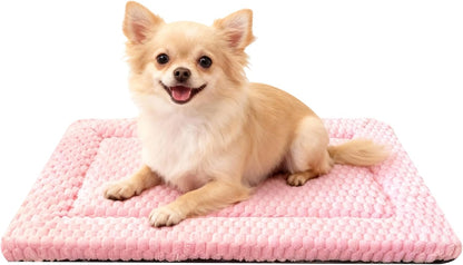 Dog Bed Mat, Reversible Crate Pad & Cute Dog Bed - Machine Washable Kennel Mat with Ultra Soft for Small Dogs (Cool/Warm), 24" x 18", Grey&Star