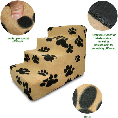 Best Pet Supplies Dog Stairs & Steps - Foam Steps for Small Dogs & Cats, Non-Slip Indoor Balanced Pet Step Support, Dog Ramp, No Assembly, Ash Gray Linen, 2-Step (12-inch Height)