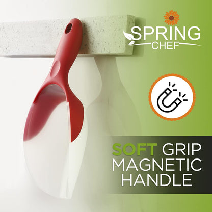 Spring Chef Dog Food Scoop, Contoured Translucent Flexi-Plastic Pet Food Scooper with Soft Grip Handle, Kitchen Magnetic Ice Scoop for Freezer, Ice Machine, Popcorn, Flour, Coffee Bean - Mint