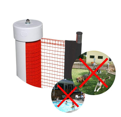 Kidkusion Retractable Driveway Guard | Adjustable Up to 12 Ft. | Visual Boundary for Playtime Safety | Black | Made in USA