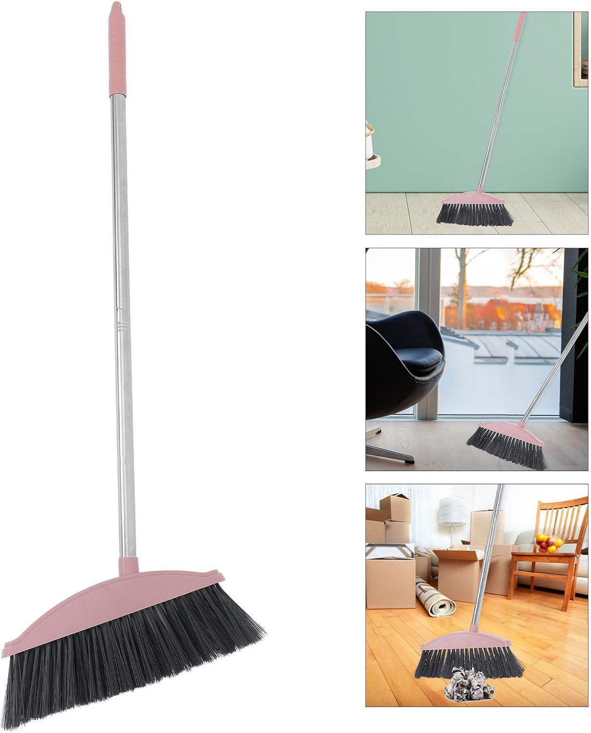 Heavy Duty Pet Hair Broom with Long Handle Angle Indoor Floor Cleaning Broom for Home and Courtyard for Hair and Dust Removal