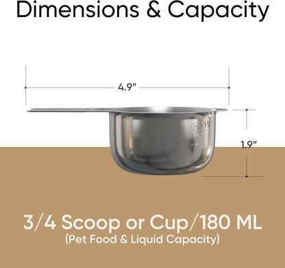 Color Up 1 Cup Pet Food Scoop – Stainless Steel Dog Food Scoop Cup (16 Tbsp) – Heavy-Duty, Rust-Resistant Measuring Scoop for Dogs, Cats, Birds & Rabbits – Ideal for Dry Food & Treats