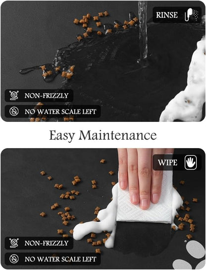 PADOOR Pet Feeding Mat-Absorbent Dog Mat for Food and Water Bowl-No Stains Easy Clean Dog Food Mat-Quick Dry Water Dispenser-Puppy Supplies Accessories