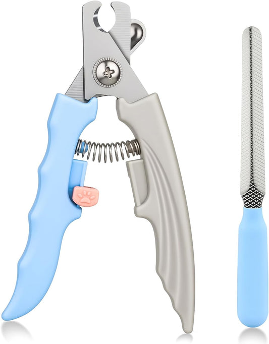 Dog and Cat Nail Clippers,Dog Nail Trimmer with Safety Guard,Prevent Excessive Nail Trimming,Free Nail File Included, Professional Grooming