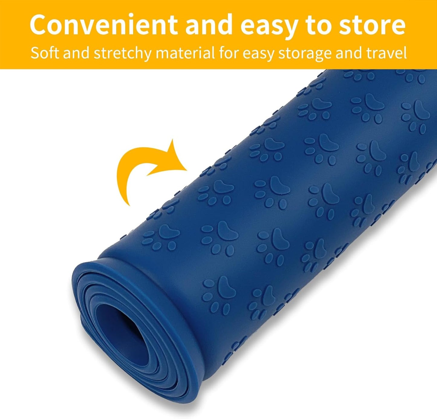 Ptlom Pet Placemat for Dog and Cat, Mat for Prevent Food and Water Overflow, Suitable for Small, Medium and Big Pet, 18" 12", Grey, Silicone