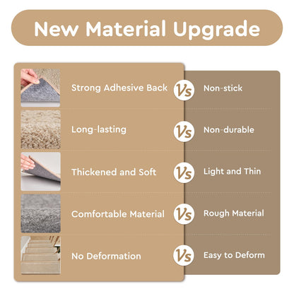 tchdio Stair Treads Landing Mat Non Slip, Soft Stair Treads for Wooden Steps Indoor, Stair Carpet Treads Reusable Adhesive for Kids Elders and Pets, Washable Stair Rugs Stair Runner 31"x31" Beige