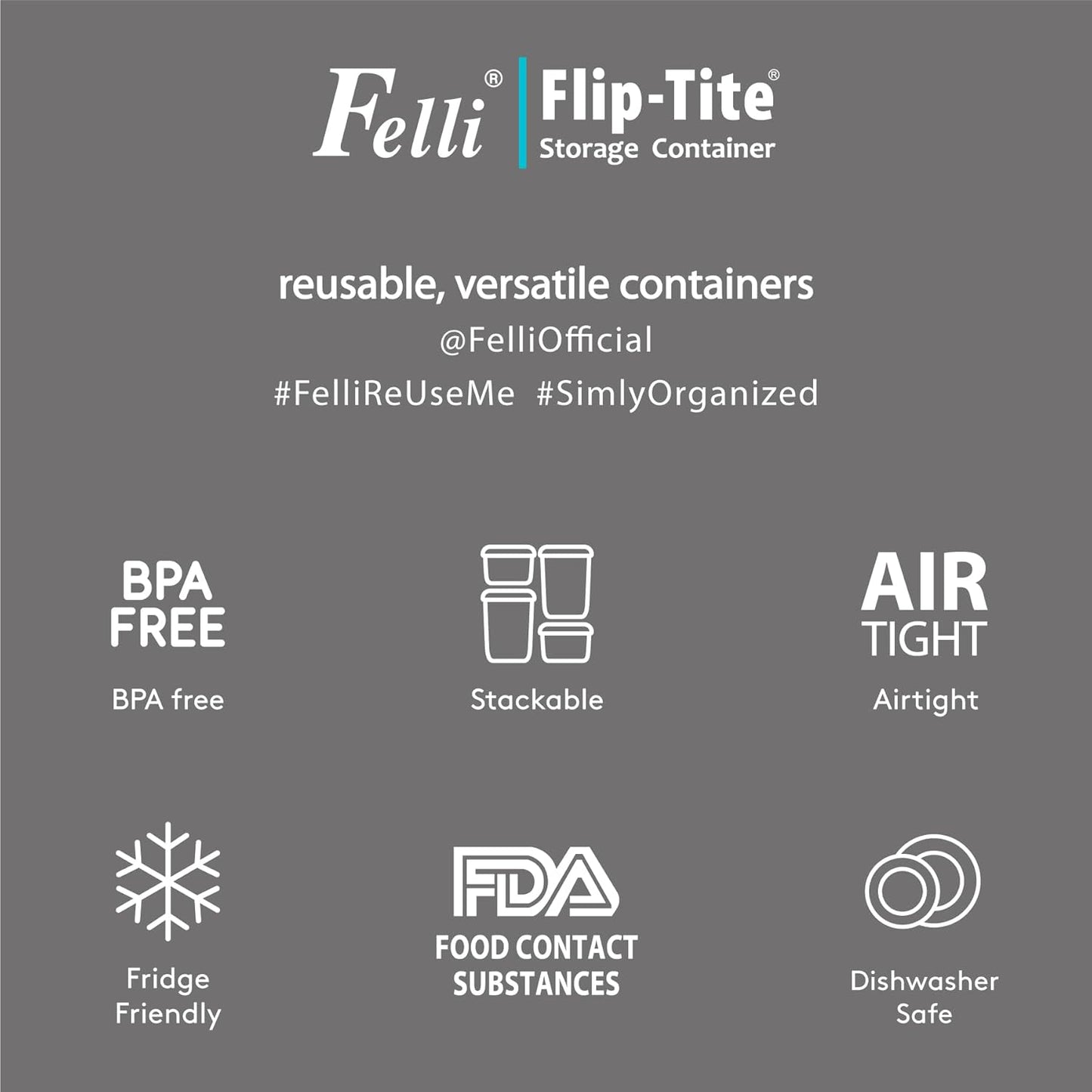 Felli Flip Tite Pet Food Container with Airtight Lids, BPA FREE Acrylic Canister with Paw Bone Fish Flip Top Handles for Cat Dog Kibble Treats Storage, Keep Fresh (Pet Collection Nest-L3pk)