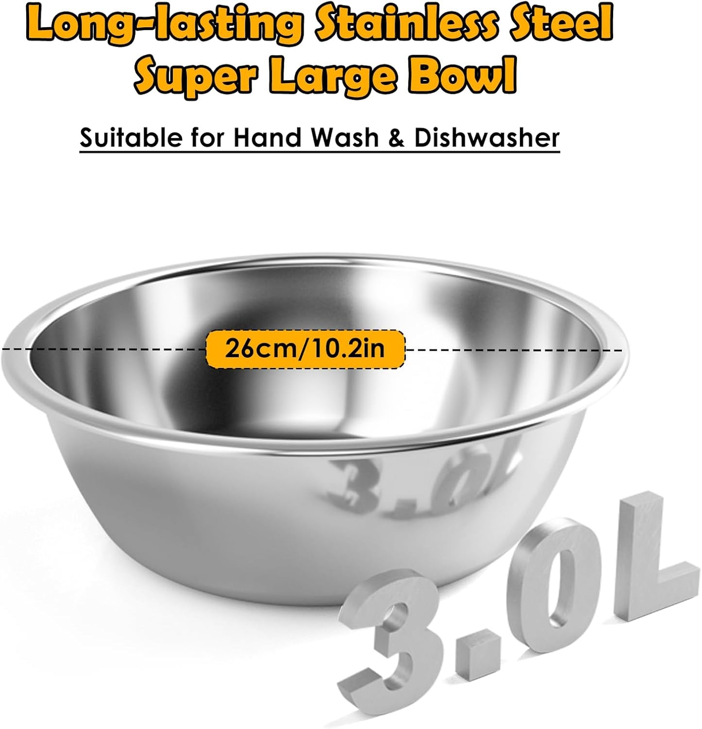ADENGL 1.6 Gallon Elevated Dog Water Bowl for Large Dogs, 4-Height Adjustable (13–18'') Raised Stainless Steel Bowl with Spill-Proof Mat & Sturdy Metal Stand, Easy-Clean Feeder for Indoor/Outdoor Use
