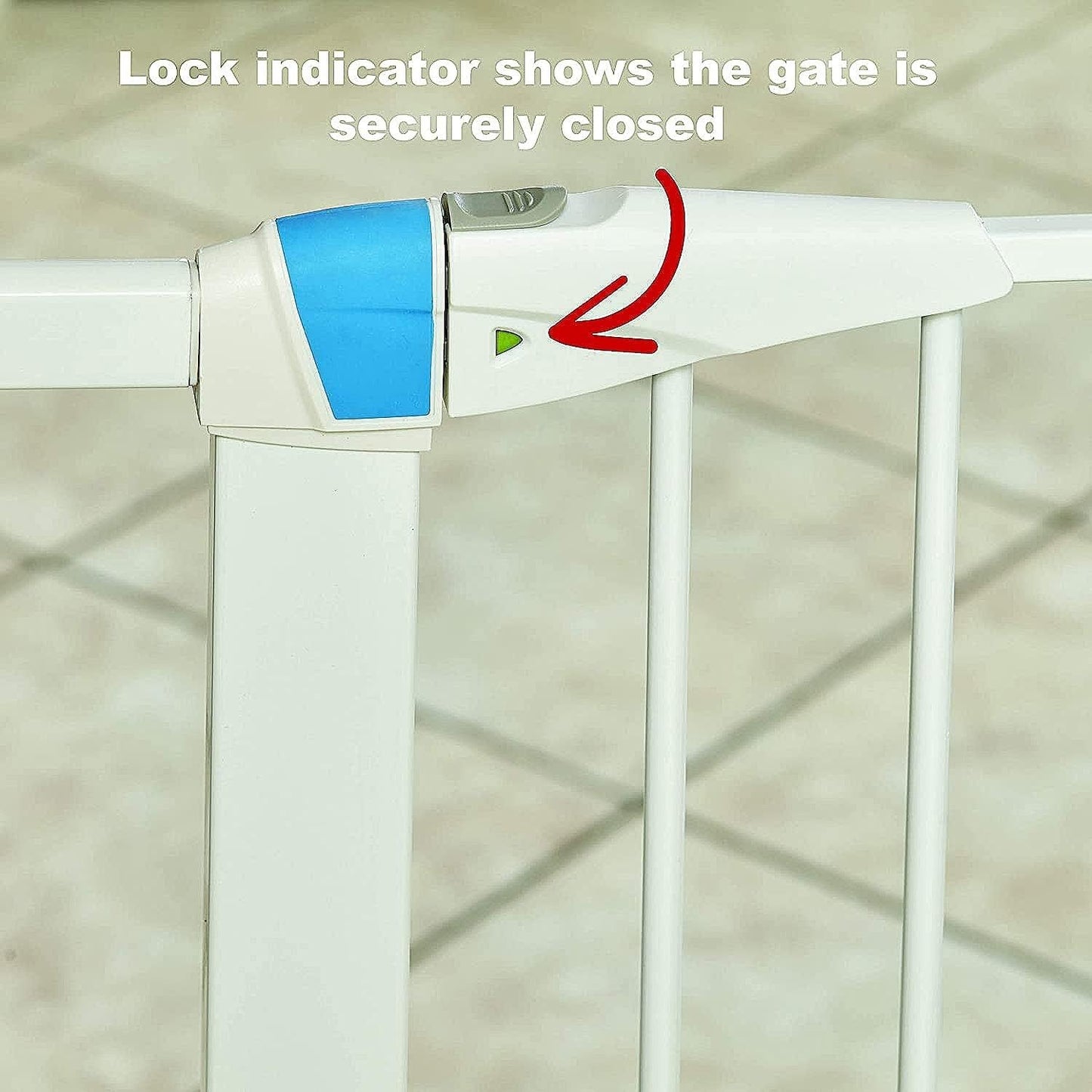 MidWest Homes for Pets 39 Inches Tall Walk-Though Steel Pet Gate, Pressure Mounted Dog Gatewith Glow Strip Measures 29-38 Inches Wide & Includes Two 3-Inch-Wide Extensions, Graphite