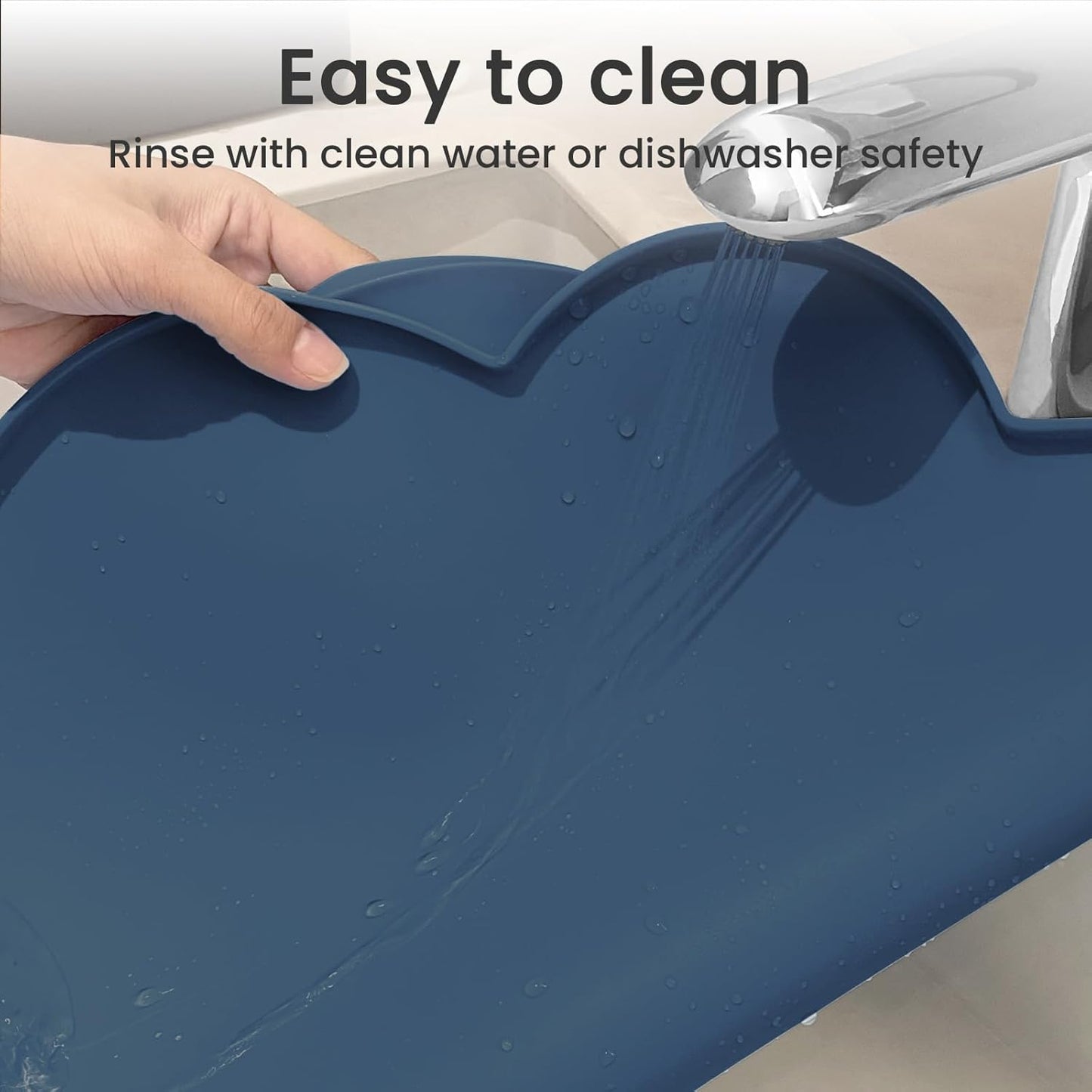 Ptlom Silicone Pet Placemat for Dogs and Cats, Non-Slip Waterproof Dog Feeding Bowl Mats for Food and Water, Small Medium Large Pet Puppy Tray Mat Prevent Residues from Spilling onto The Floor, Beige